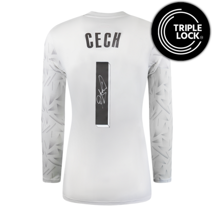 Petr Cech gesigneerd Adidas White shirt