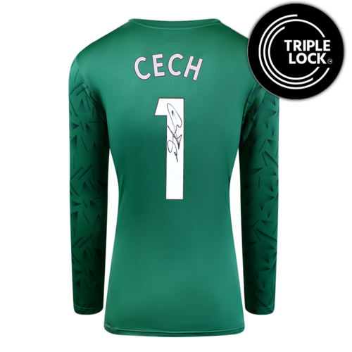 Icons Petr Cech gesigneerd Adidas Green shirt
