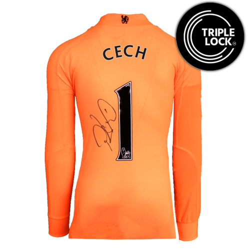 Icons Petr Cech gesigneerd Chelsea shirt 2008-09