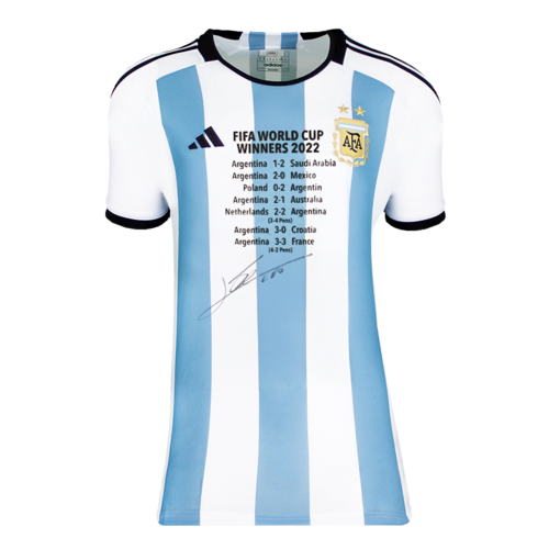 Icons Lionel Messi gesigneerd Argentinië shirt 2022