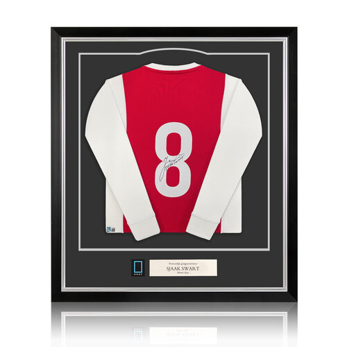 Sjaak Swart gesigneerd Ajax retro shirt - ingelijst Sjaak Swart gesigneerd Ajax retro shirt - ingelijst