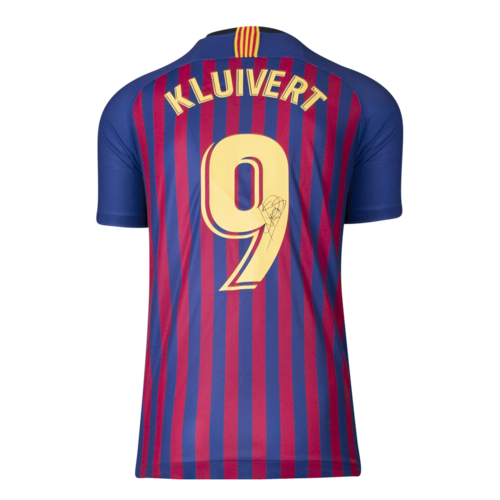 Icons Patrick Kluivert gesigneerd FC Barcelona shirt