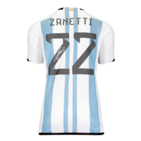 Icons Javier Zanetti gesigneerd Argentinië shirt 2022-23
