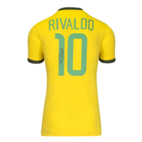 Icons Rivaldo gesigneerd Brazilië shirt