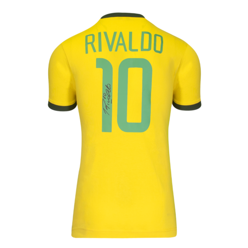 Icons Rivaldo gesigneerd Brazilië shirt