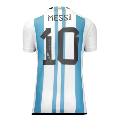 Icons Lionel Messi gesigneerd Argentinië shirt 2022-23