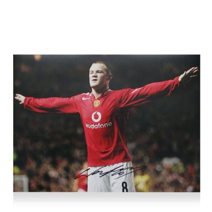 Wayne Rooney gesigneerde Manchester United foto