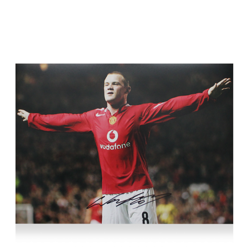 Icons Wayne Rooney gesigneerde Manchester United foto