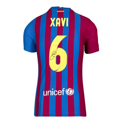 Icons Xavi gesigneerd FC Barcelona shirt 2021-22