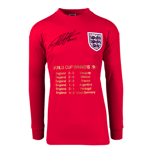 Icons Geoff Hurst gesigneerd Engeland shirt 1966