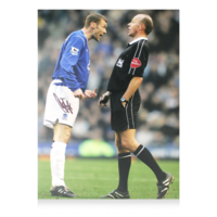 Icons Duncan Ferguson gesigneerde Everton foto