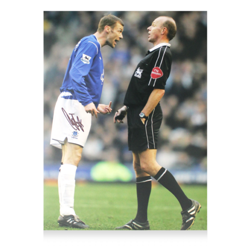 Icons Duncan Ferguson gesigneerde Everton foto