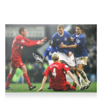 Icons Duncan Ferguson gesigneerde Everton foto