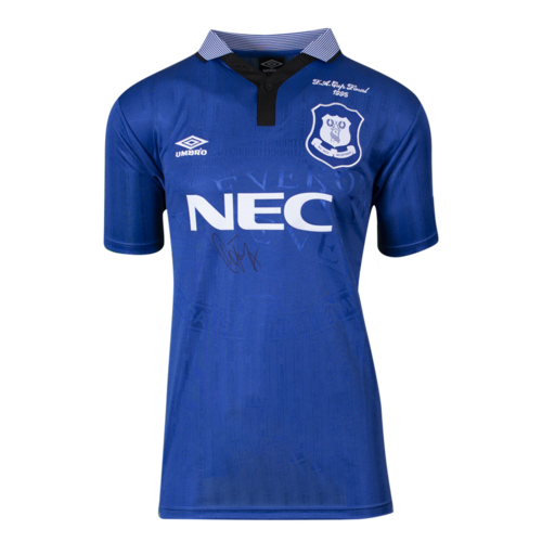 Icons Duncan Ferguson gesigneerd Everton shirt 1995