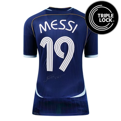 Icons Lionel Messi gesigneerd Argentinië uitshirt 2006 - Reissue
