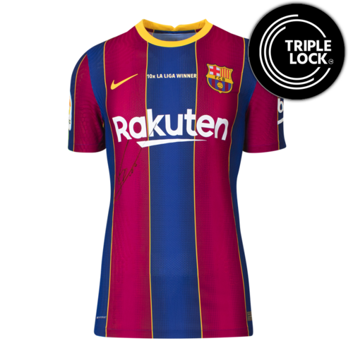 Icons Lionel Messi gesigneerd FC Barcelona shirt 2020-21