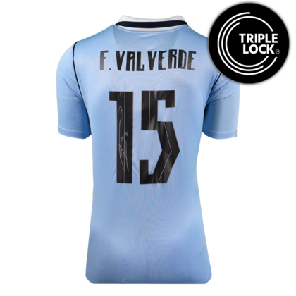 Federico Valverde gesigneerd Uruguay shirt 2026