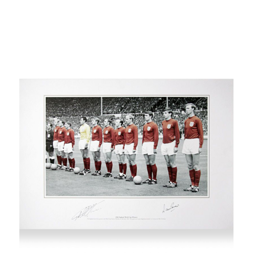 Icons Geoff Hurst & Martin Peters gesigneerde Engeland foto