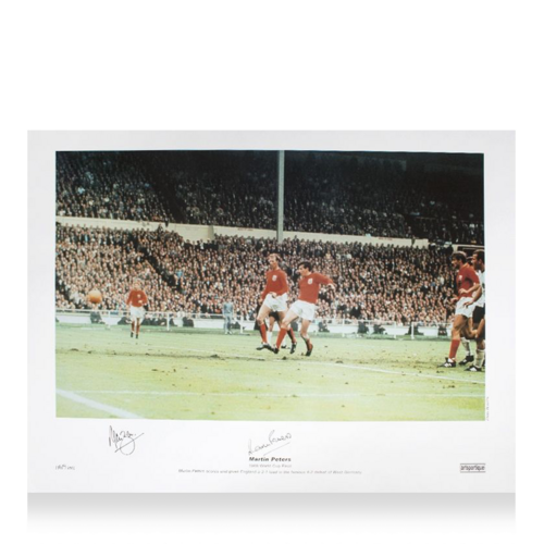 Icons Alan Ball & Martin Peters gesigneerde Engeland foto