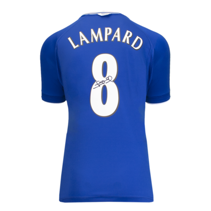 Frank Lampard gesigneerd Chelsea retro shirt 2000