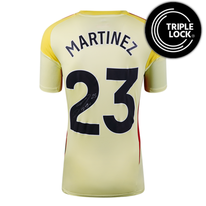 Emiliano Martinez gesigneerd Aston Villa shirt 2025-26