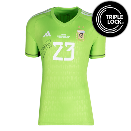 Emiliano Martinez gesigneerd Argentinië shirt 2022