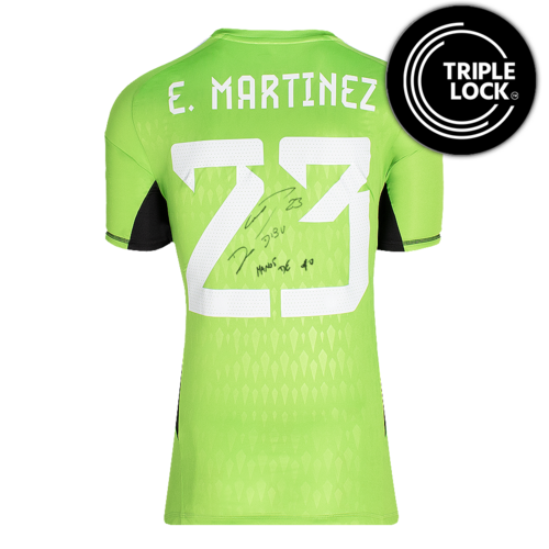 Icons Emiliano Martinez gesigneerd Argentinië shirt 2022