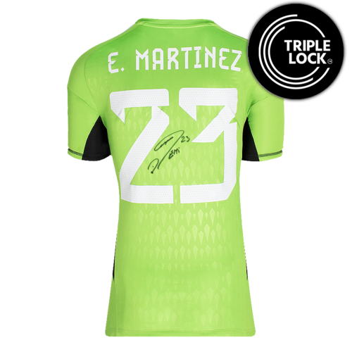 Icons Emiliano Martinez gesigneerd Argentinië shirt 2022