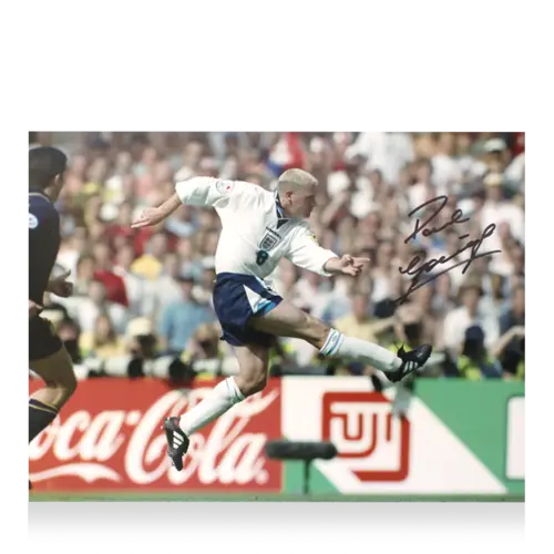 Icons Paul Gascoigne gesigneerde Engeland foto 1996