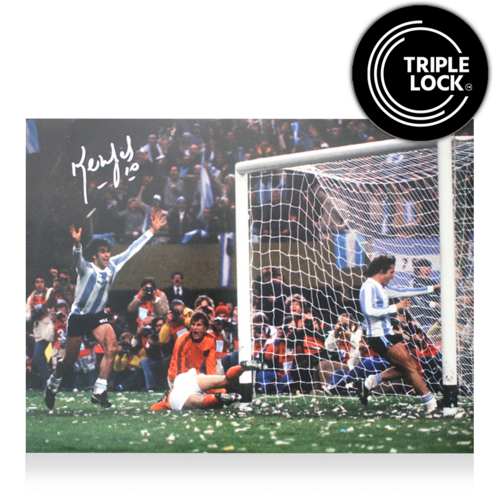 Icons Mario Kempes gesigneerde Argentinië foto 1978