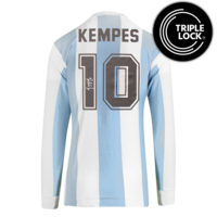 Icons Mario Kempes gesigneerd Argentinië retro shirt 1978