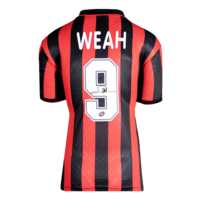 Icons George Weah gesigneerd AC Milan retro shirt 1996
