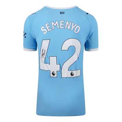 Antoine Semenyo gesigneerd Manchester City shirt 2025-26