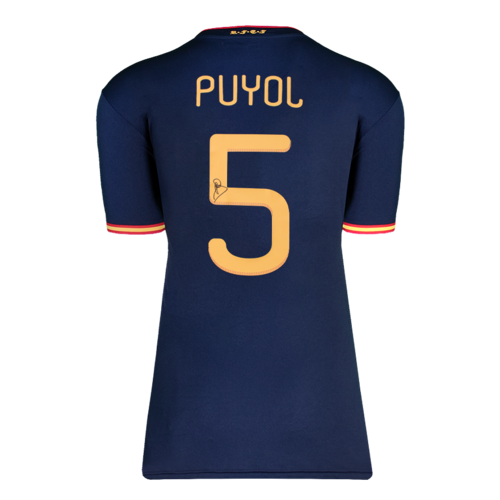 Icons Carles Puyol gesigneerd Spanje shirt 2010