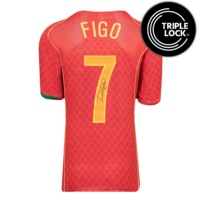 Icons Luis Figo gesigneerd Portugal shirt 2004 - Reissue