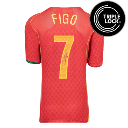 Luis Figo gesigneerd Portugal shirt 2004 - Reissue