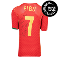 Icons Luis Figo gesigneerd Portugal shirt 2004