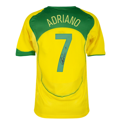 Adriano gesigneerd Brazilië shirt 2004 - Reissue
