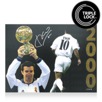 Icons Luis Figo gesigneerde Ballon d'Or foto