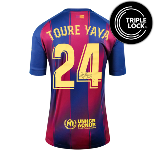 Icons Yaya Toure gesigneerd FC Barcelona shirt 2025-26