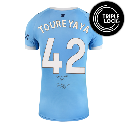 Icons Yaya Toure gesigneerd Manchester City shirt 2025-26