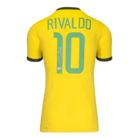 Icons Rivaldo gesigneerd Brazilië shirt 1970