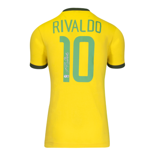 Icons Rivaldo gesigneerd Brazilië shirt 1970