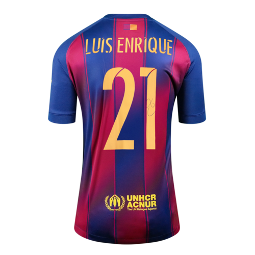 Icons Luis Enrique gesigneerd FC Barcelona shirt 2025-26