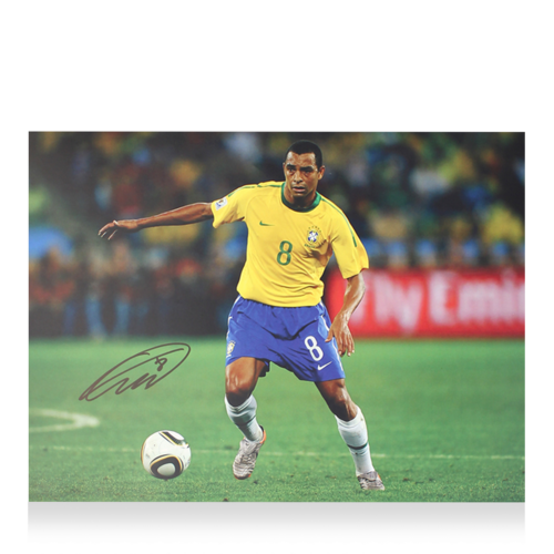 Icons Gilberto Silva gesigneerde Brazilië foto