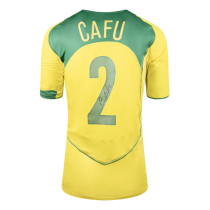Cafu gesigneerd Brazilië shirt 2004 - Reissue