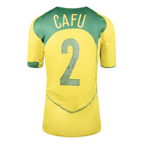 Icons Cafu gesigneerd Brazilië shirt 2004 - Reissue