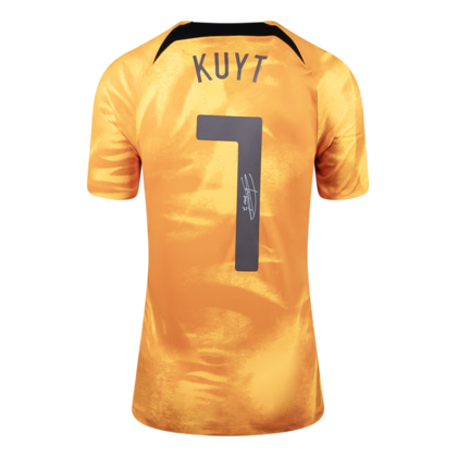 Dirk Kuyt gesigneerd Nederland shirt 2022-23