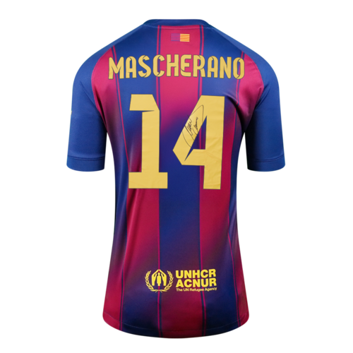 Icons Javier Mascherano gesigneerd FC Barcelona shirt 2025-26