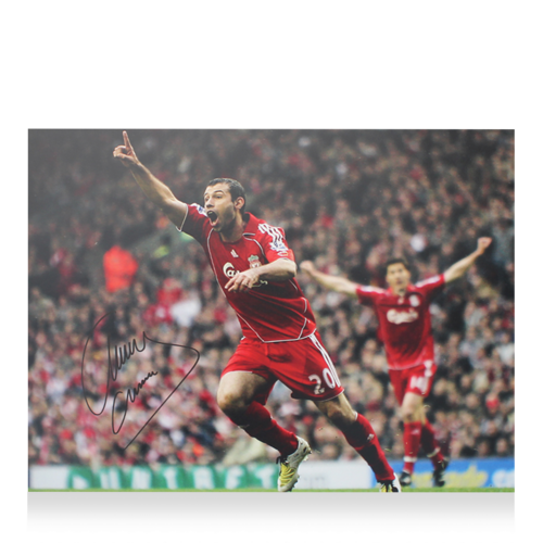 Icons Javier Mascherano gesigneerde Liverpool FC foto